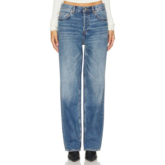 Grlfrnd 'Bella' Blue Cotton Low Rise Boyfriend Denim Jean Size 23 - Picture 1 of 5